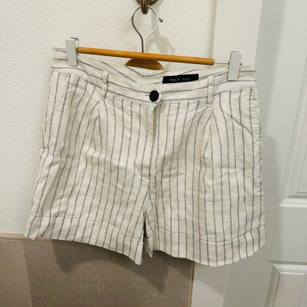 Rag & Bone Women's Cream Striped Shorts
